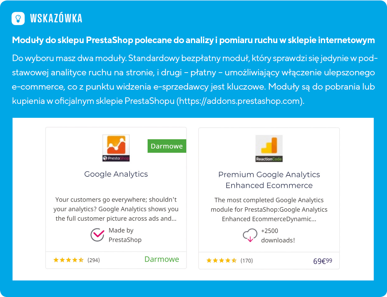 Screen z platformy e-commerce PrestaShop