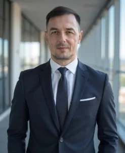 Tomasz Serafin (Kodano) w garniturze
